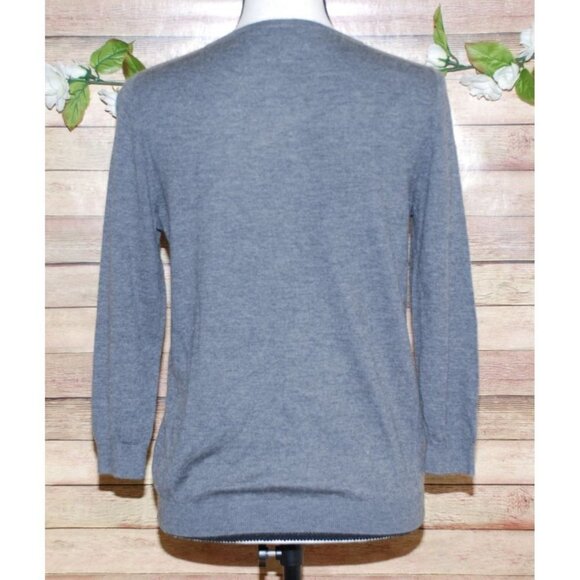 Ann Taylor Ladies Gray Button Ruffle Up Cardigan Sweater Size S Cashmere Wool - Picture 6 of 9